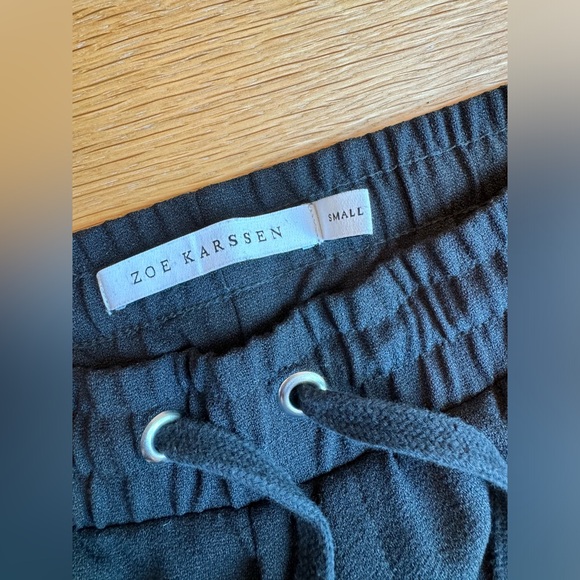 Blue joggers with velvet stripes, trouser style - Picture 2 of 5